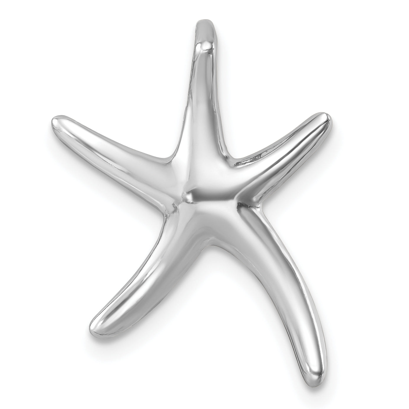 Sterling Silver Rhodium-plated Polished Sea Star Chain Slide Main image