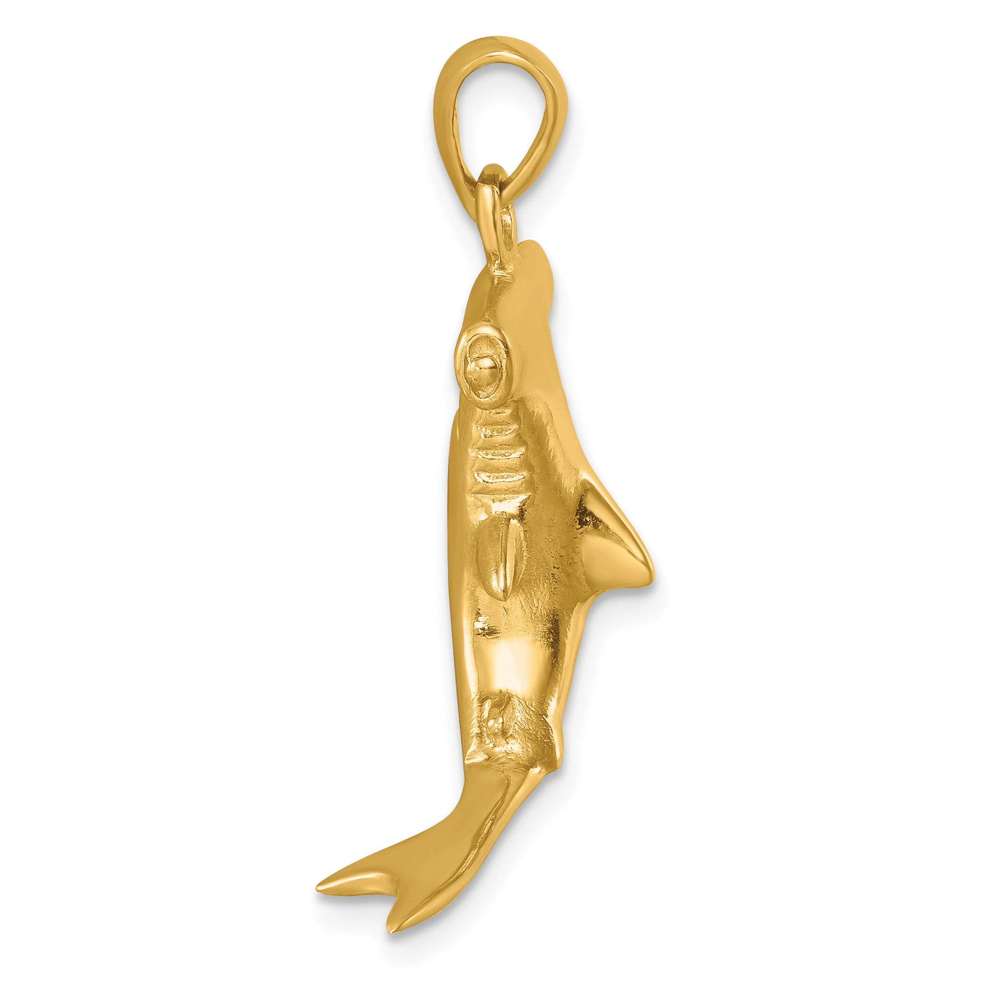 3D Hammerhead Shark Pendant in Gold-Plated Sterling Silver Secondary image