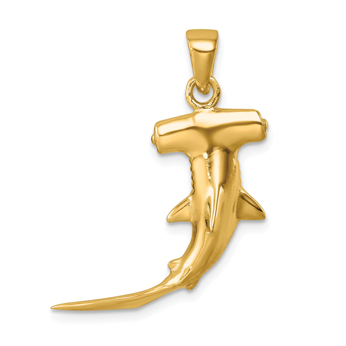 3D Hammerhead Shark Pendant in Gold-Plated Sterling Silver - Sophia Jewelers Main image