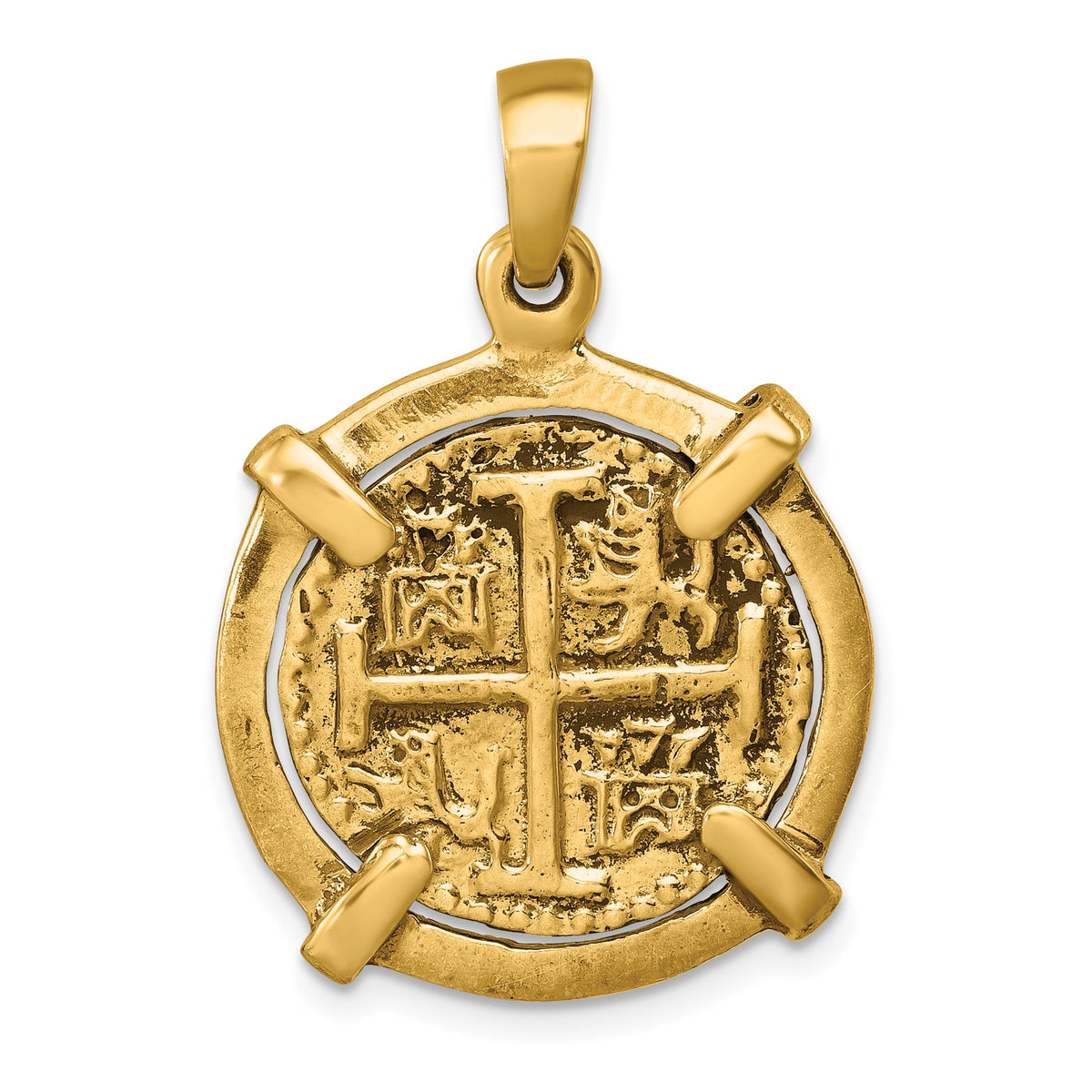 Medieval Coin Pendant in Gold-Plated Sterling Silver, 18mm - Sophia Jewelers Main image