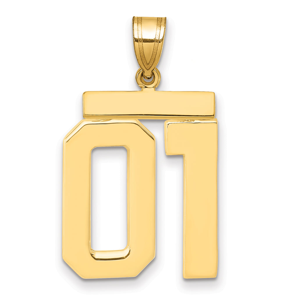 10k Large Polished Number 01 Charm