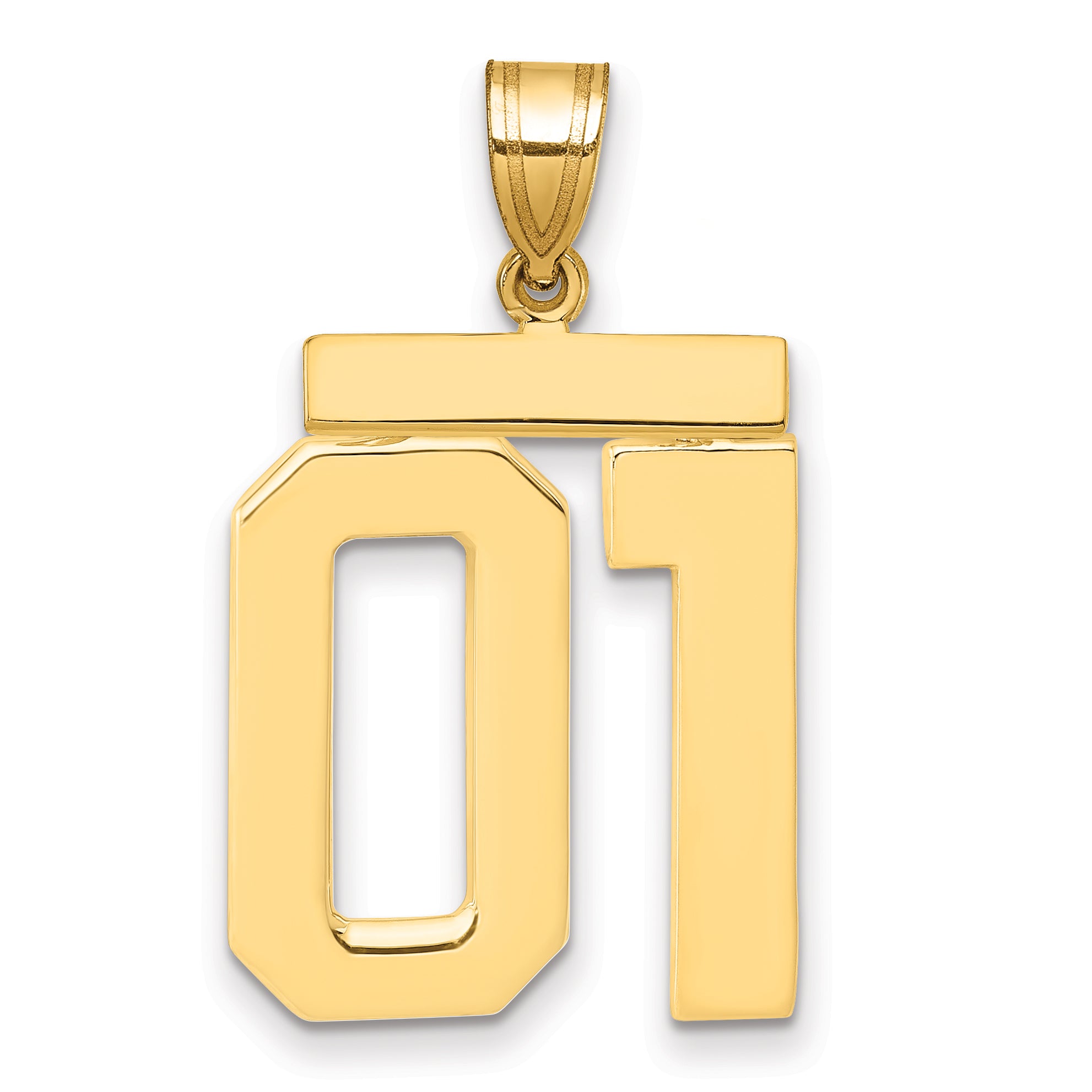 10k Large Polished Number 01 Charm