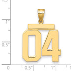 10k Large Polished Number 04 Charm