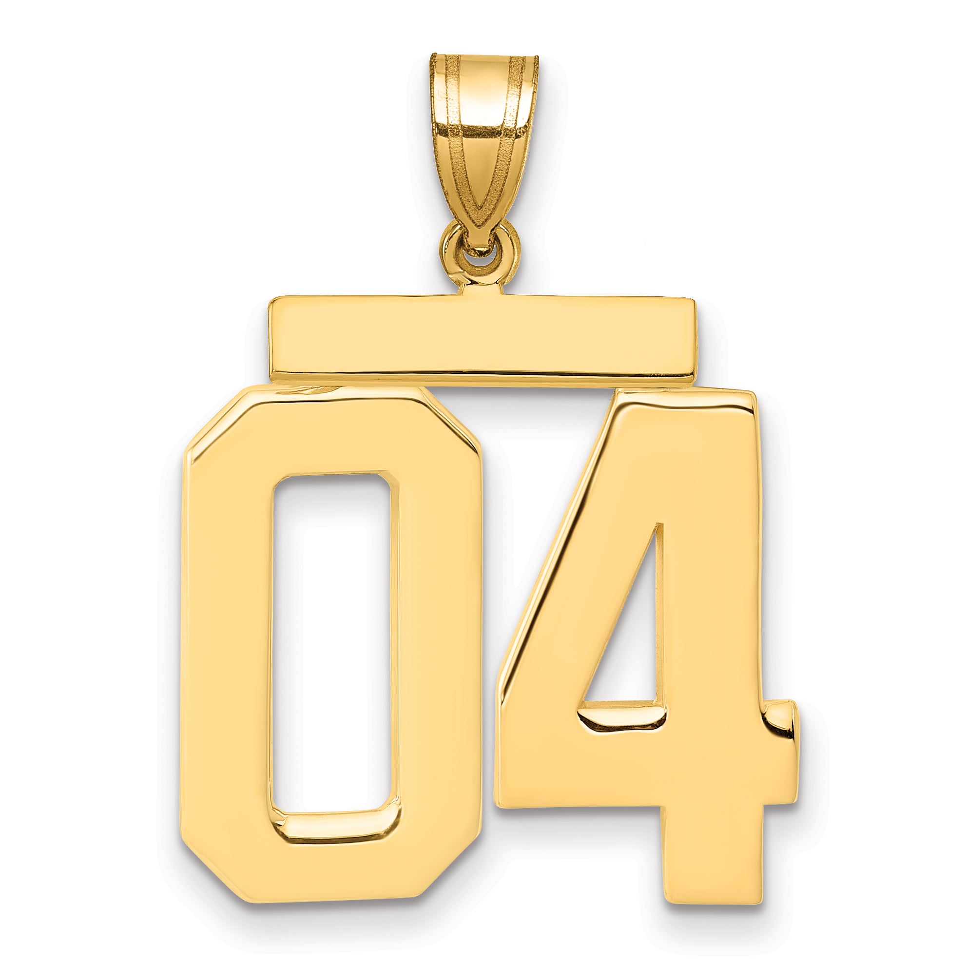 10k Large Polished Number 04 Charm Main image