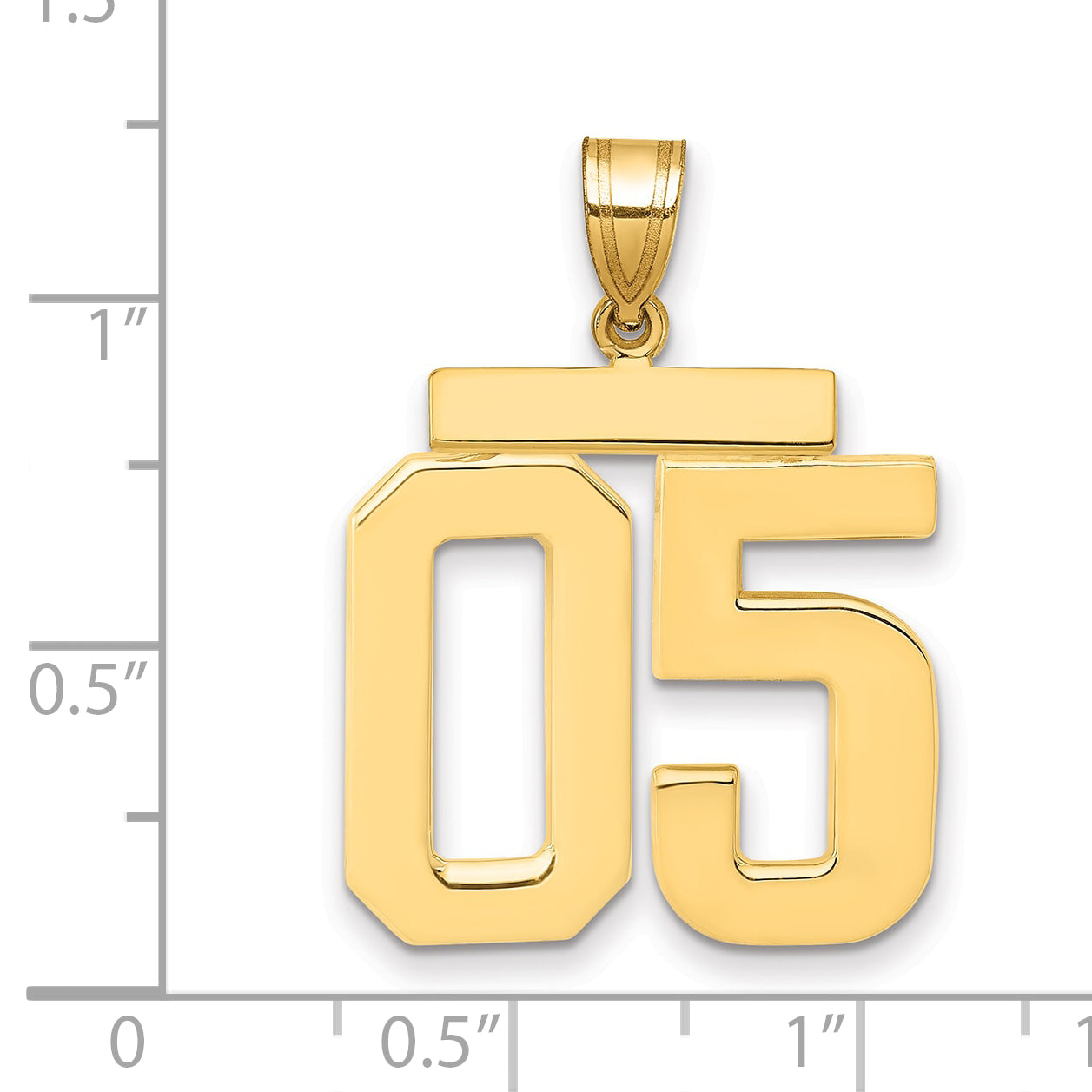 10k Large Polished Number 05 Charm Secondary image