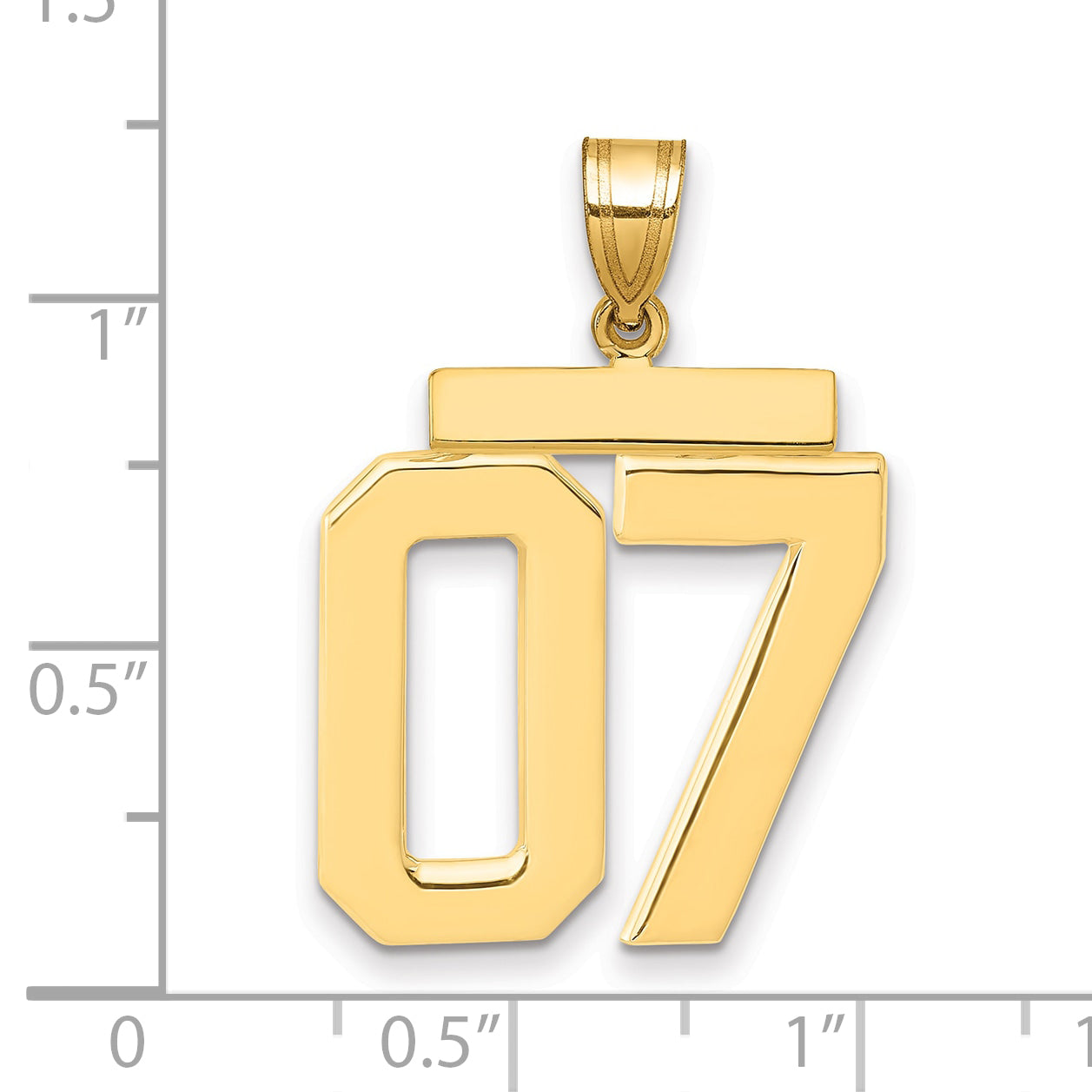 10k Large Polished Number 07 Charm