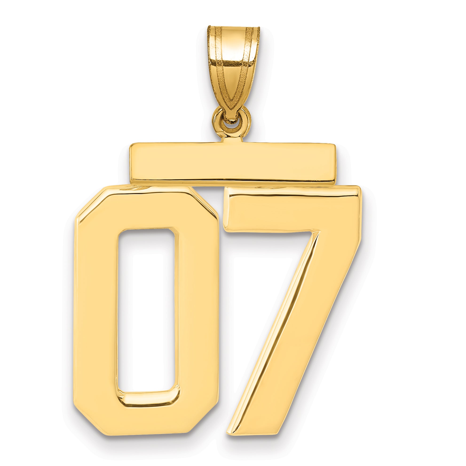 10k Large Polished Number 07 Charm Main image