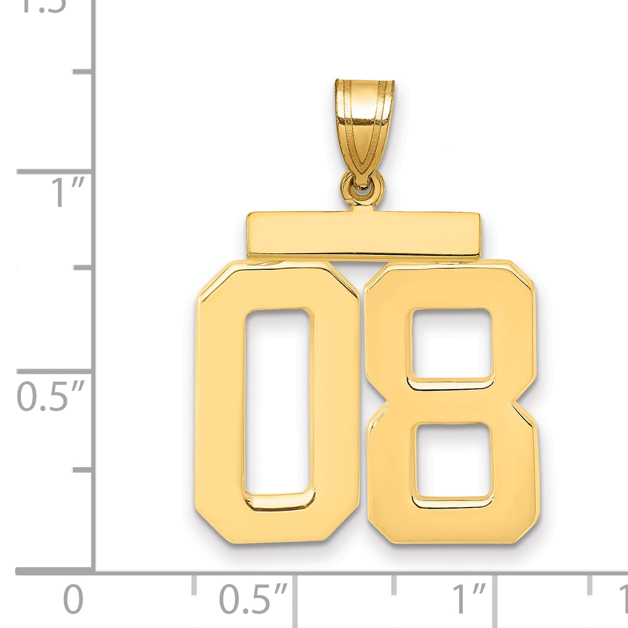10k Large Polished Number 08 Charm