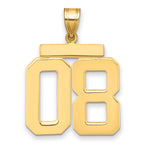 10k Large Polished Number 08 Charm