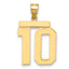 10K Yellow Gold Polished Large Number 10 Charm