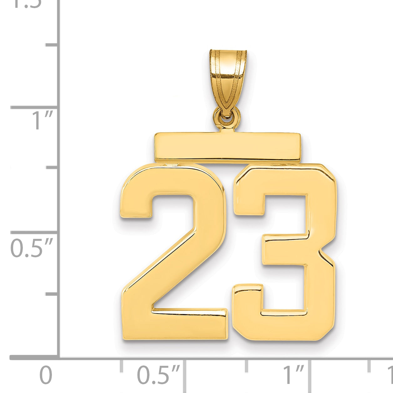 10k Large Polished Number 23 Charm