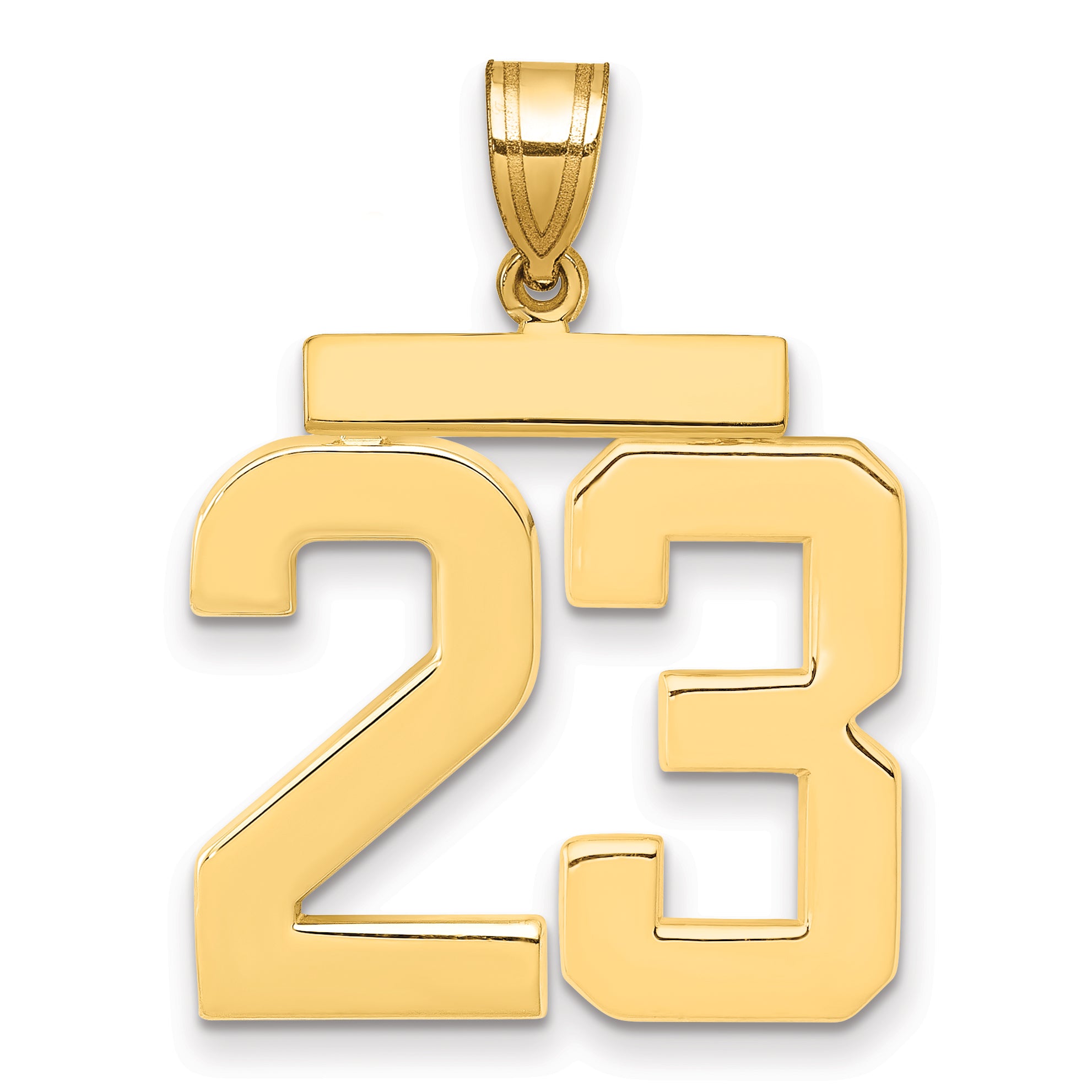 10k Large Polished Number 23 Charm
