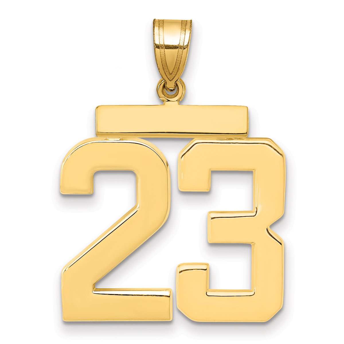 10k Large Polished Number 23 Charm