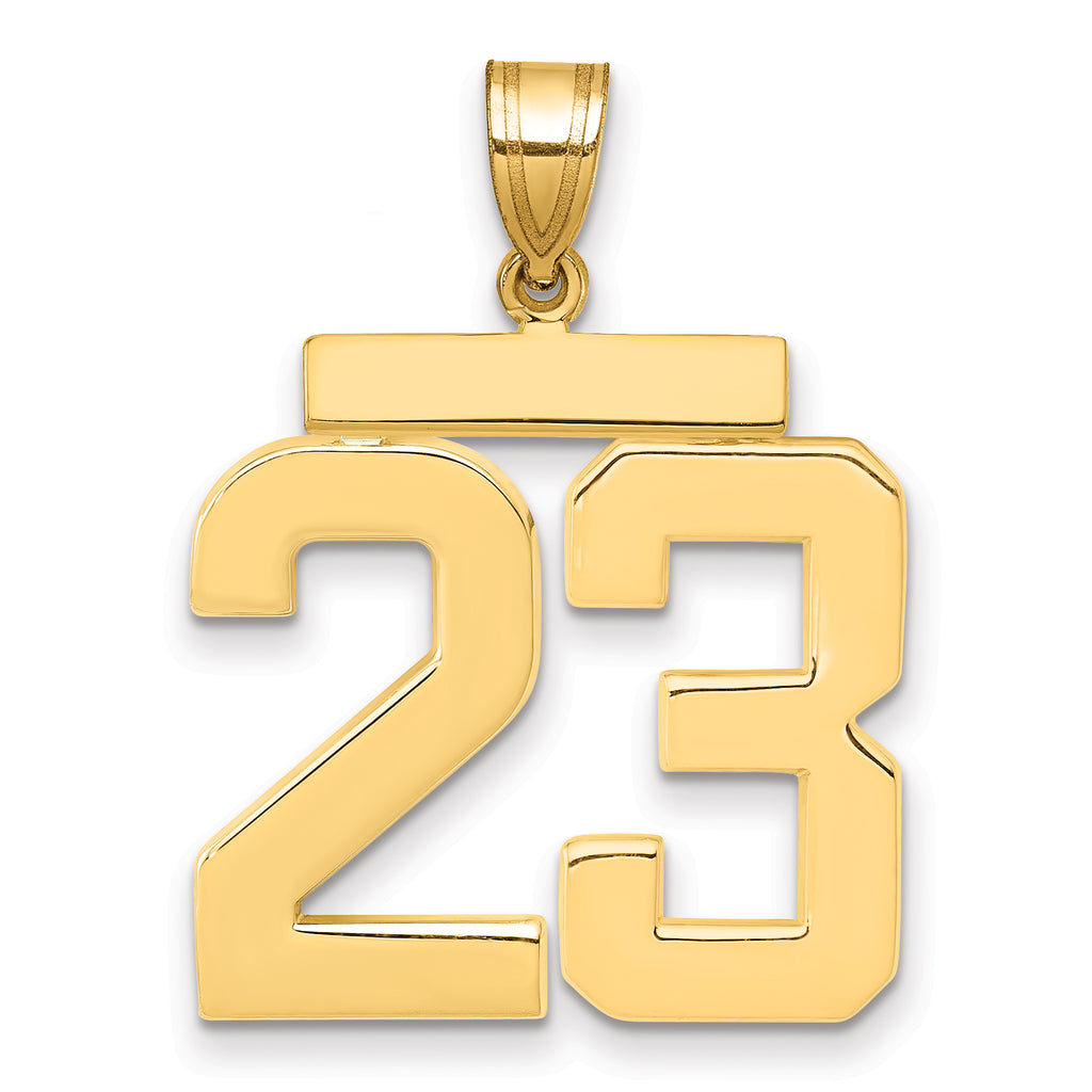 10K Yellow Gold Polished Large Number 23 Charm