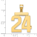 10K Yellow Gold Polished Large Number 24 Charm