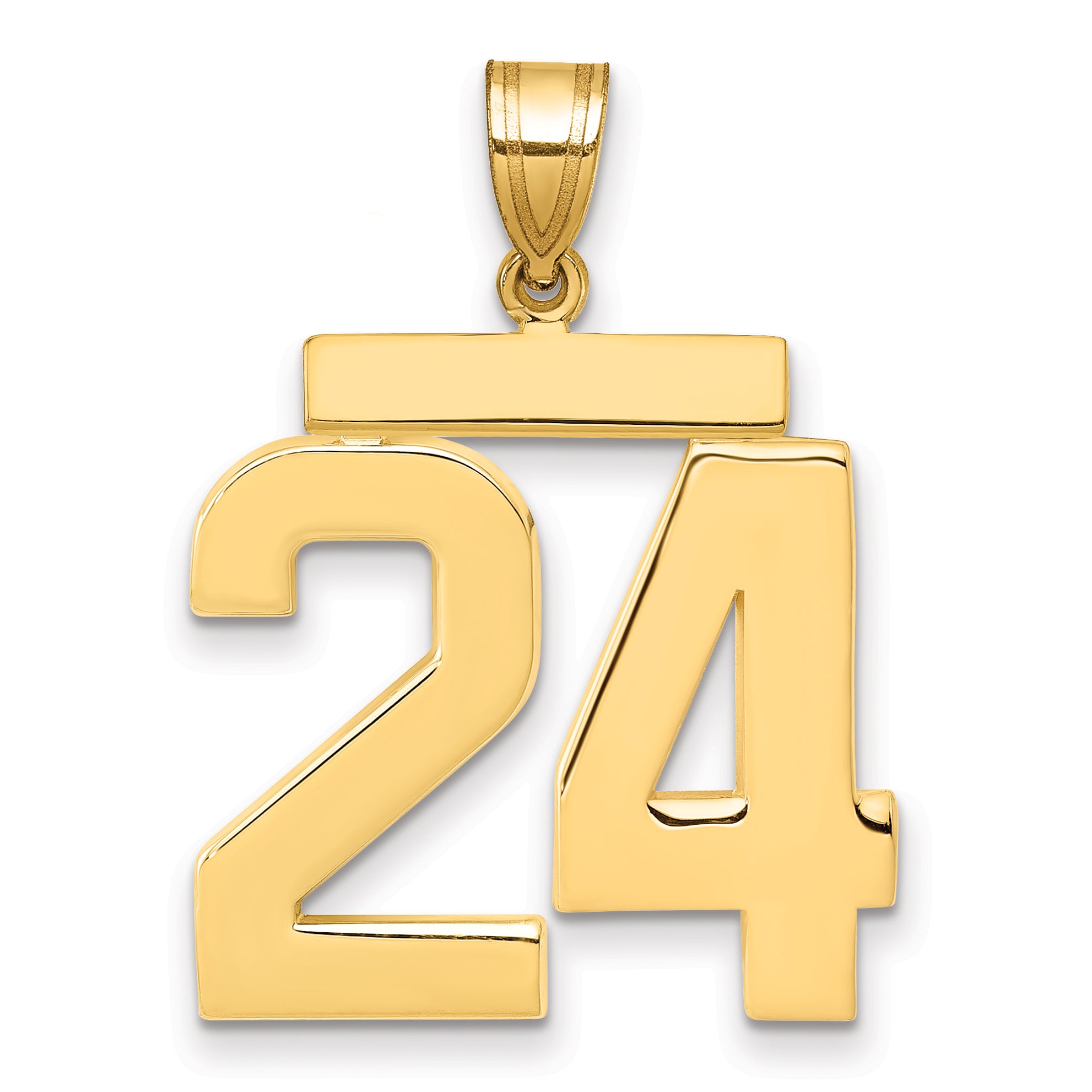 14k Large Polished Number 24 Charm Main image