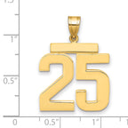 10K Yellow Gold Polished Large Number 25 Charm