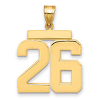 10K Yellow Gold Polished Large Number 26 Charm