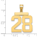10K Yellow Gold Polished Large Number 28 Charm