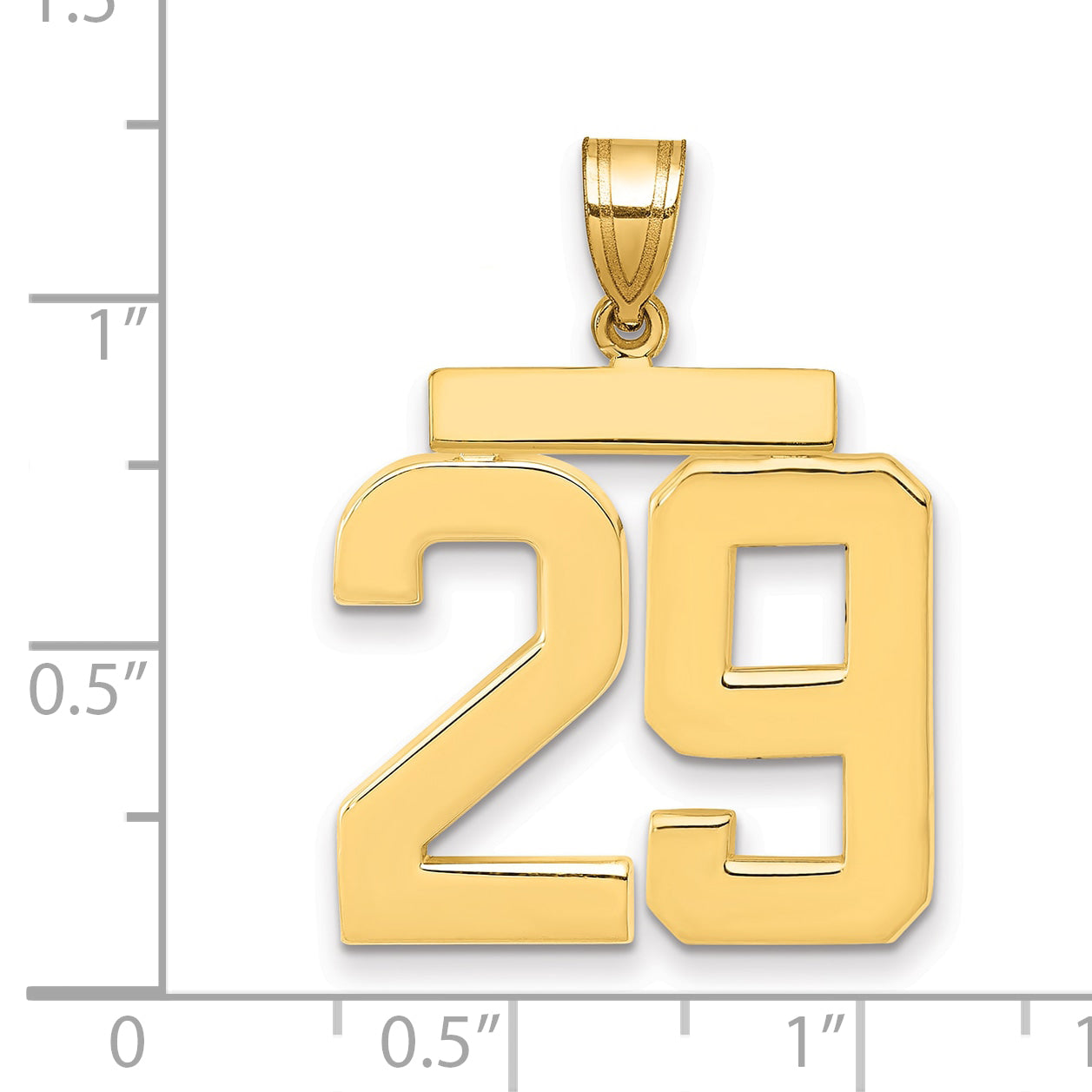 10K Yellow Gold Polished Large Number 29 Charm Secondary image