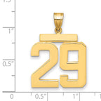 10K Yellow Gold Polished Large Number 29 Charm