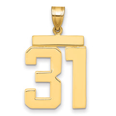 10k Large Polished Number 31 Charm