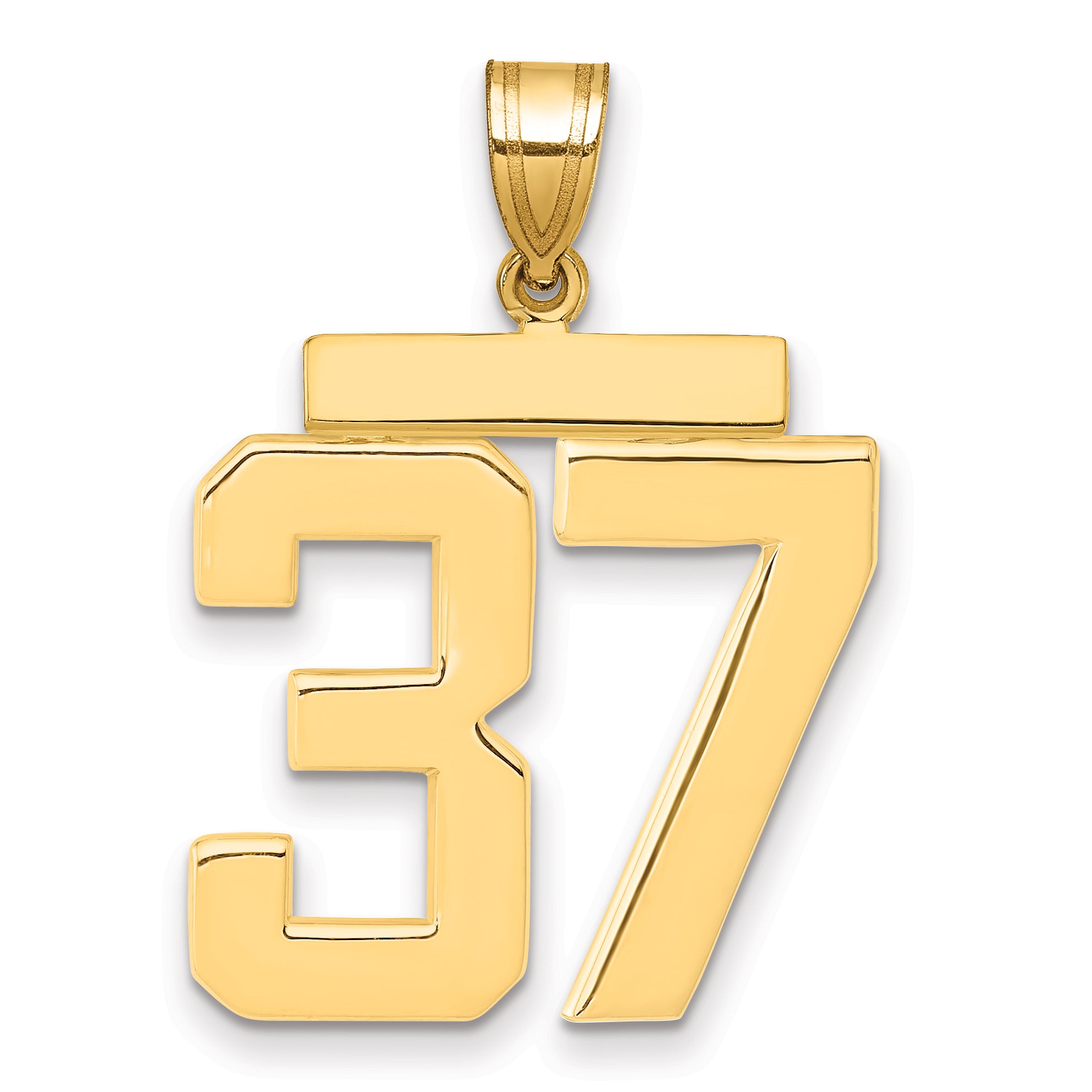 14k Large Polished Number 37 Charm Main image