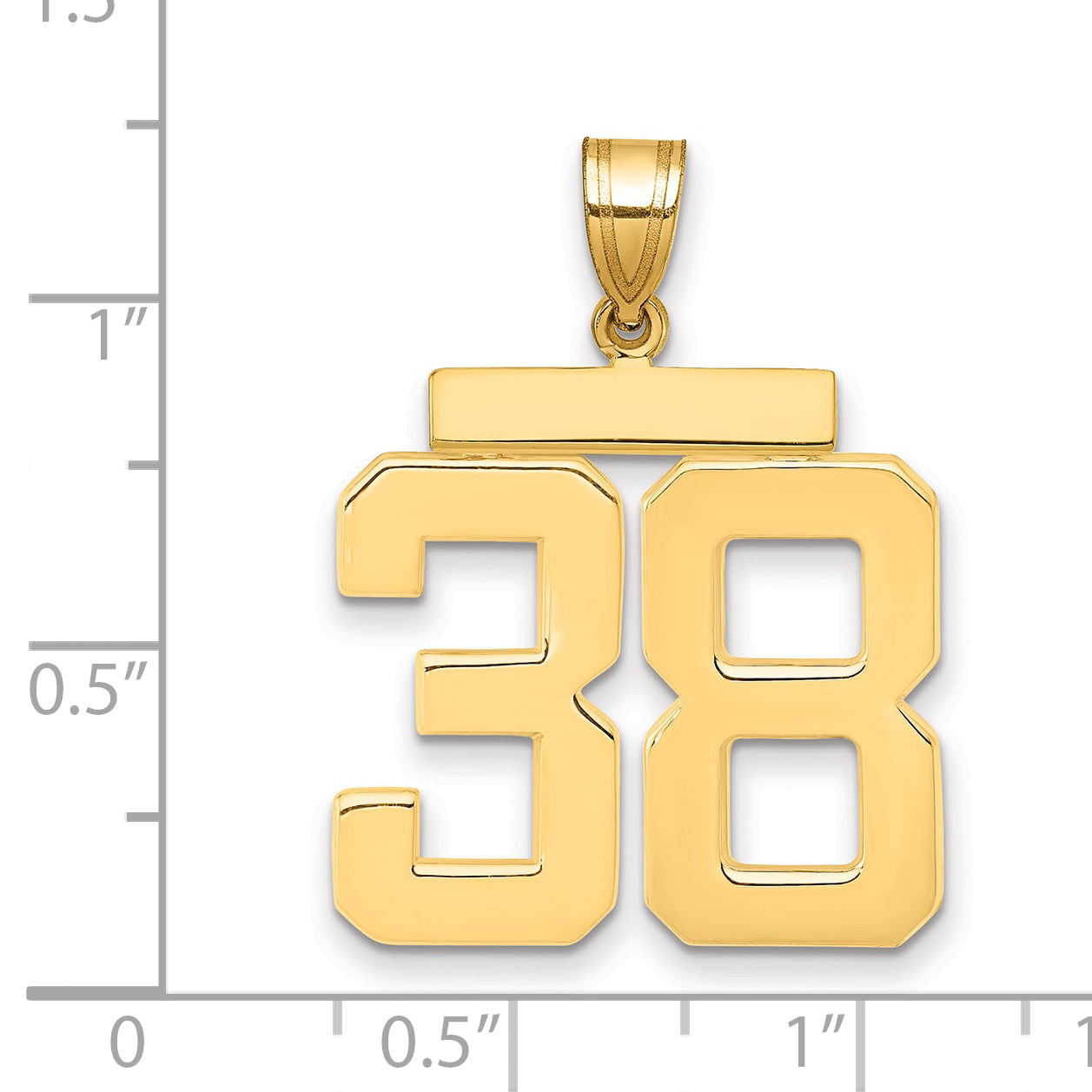 10k Large Polished Number 38 Charm