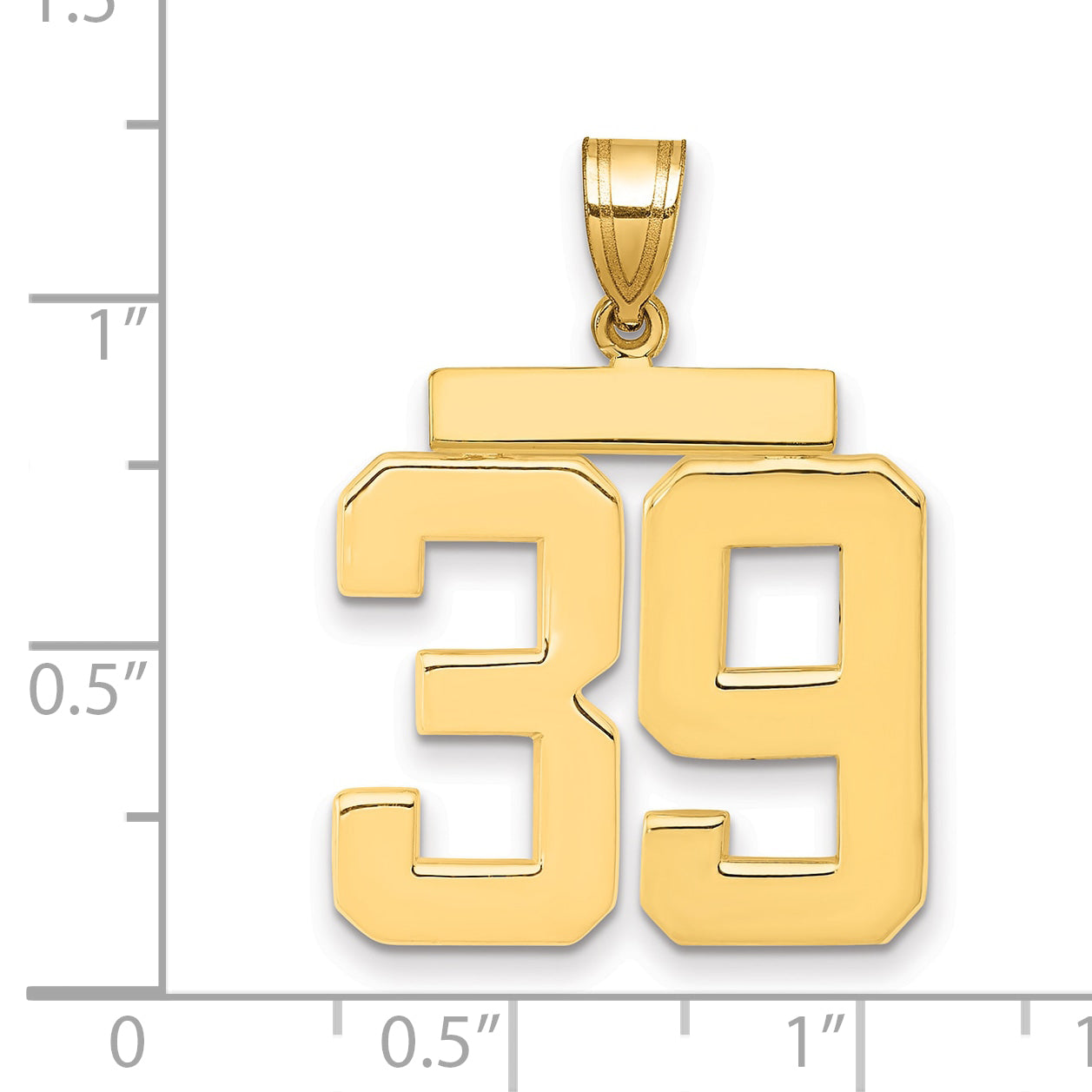 14k Large Polished Number 39 Charm Secondary image