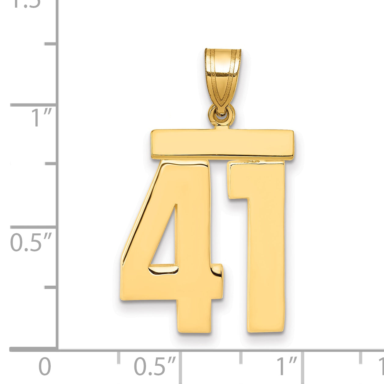 10K Yellow Gold Polished Large Number 41 Charm