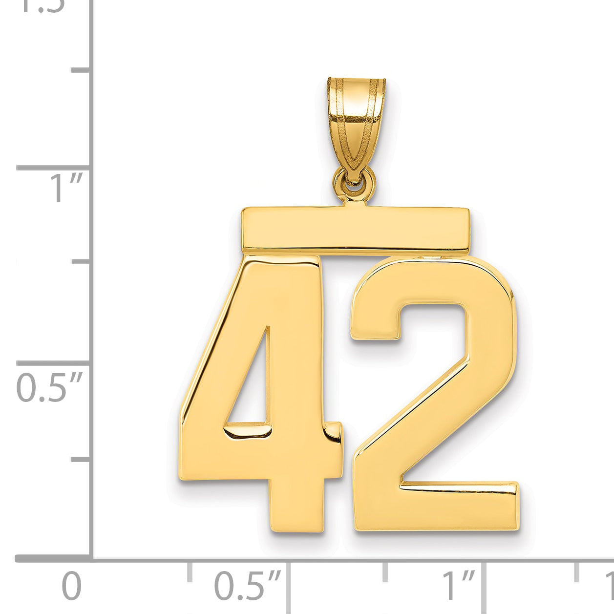 14k Large Polished Number 42 Charm Secondary image