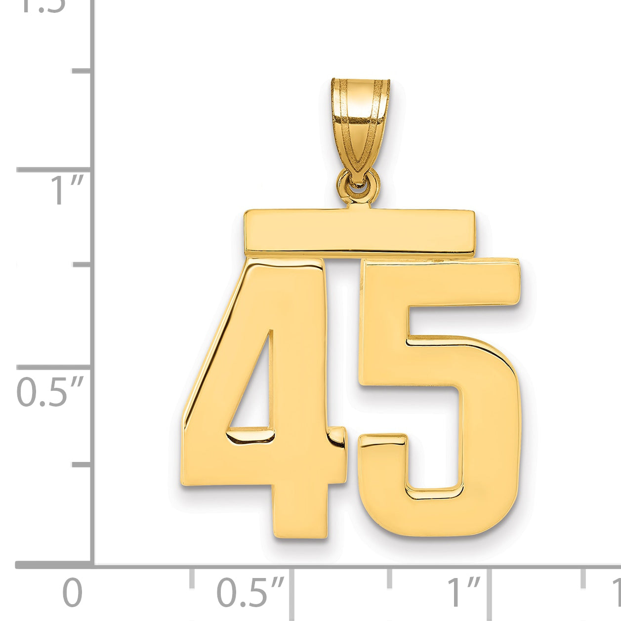 14k Large Polished Number 45 Charm Secondary image