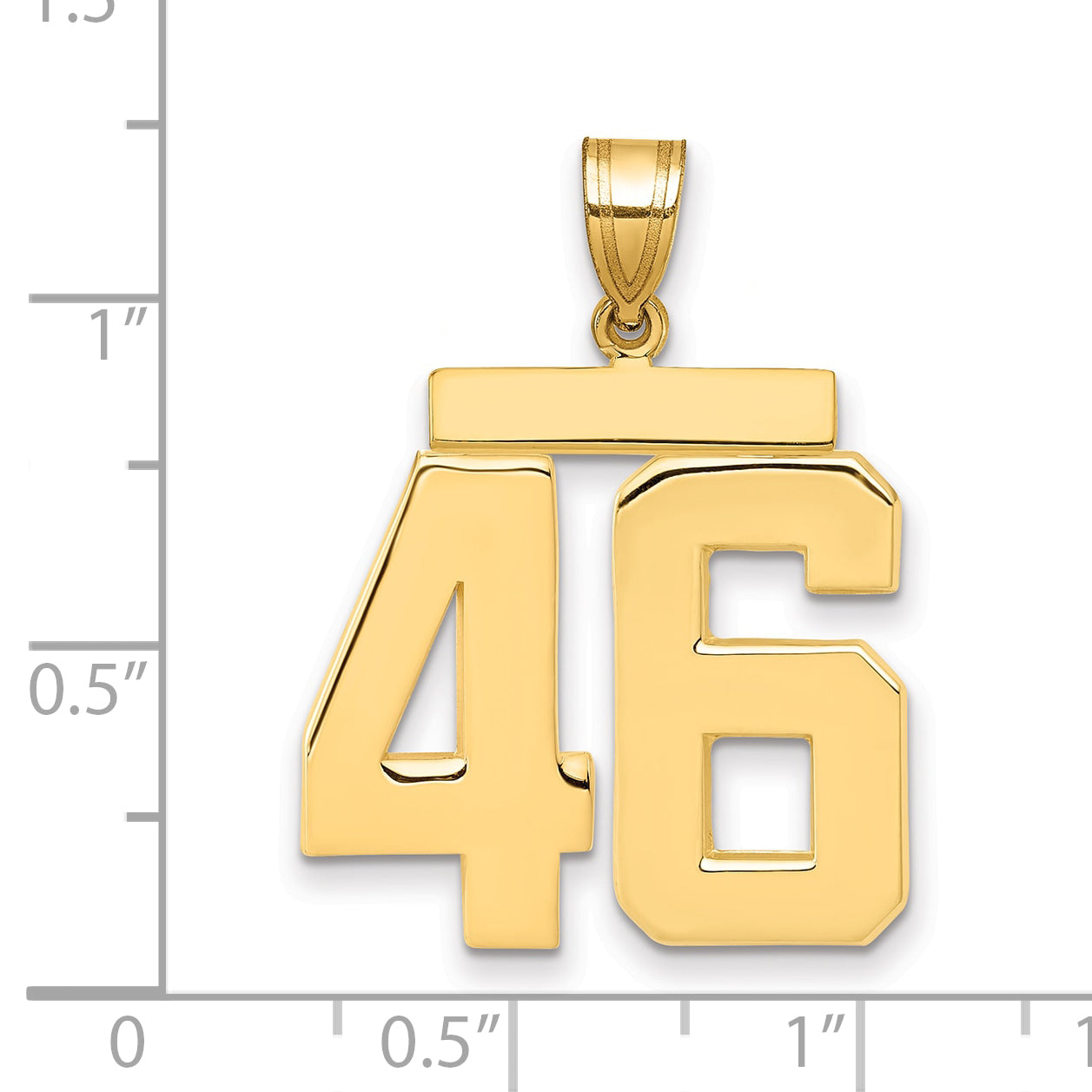 14k Large Polished Number 46 Charm