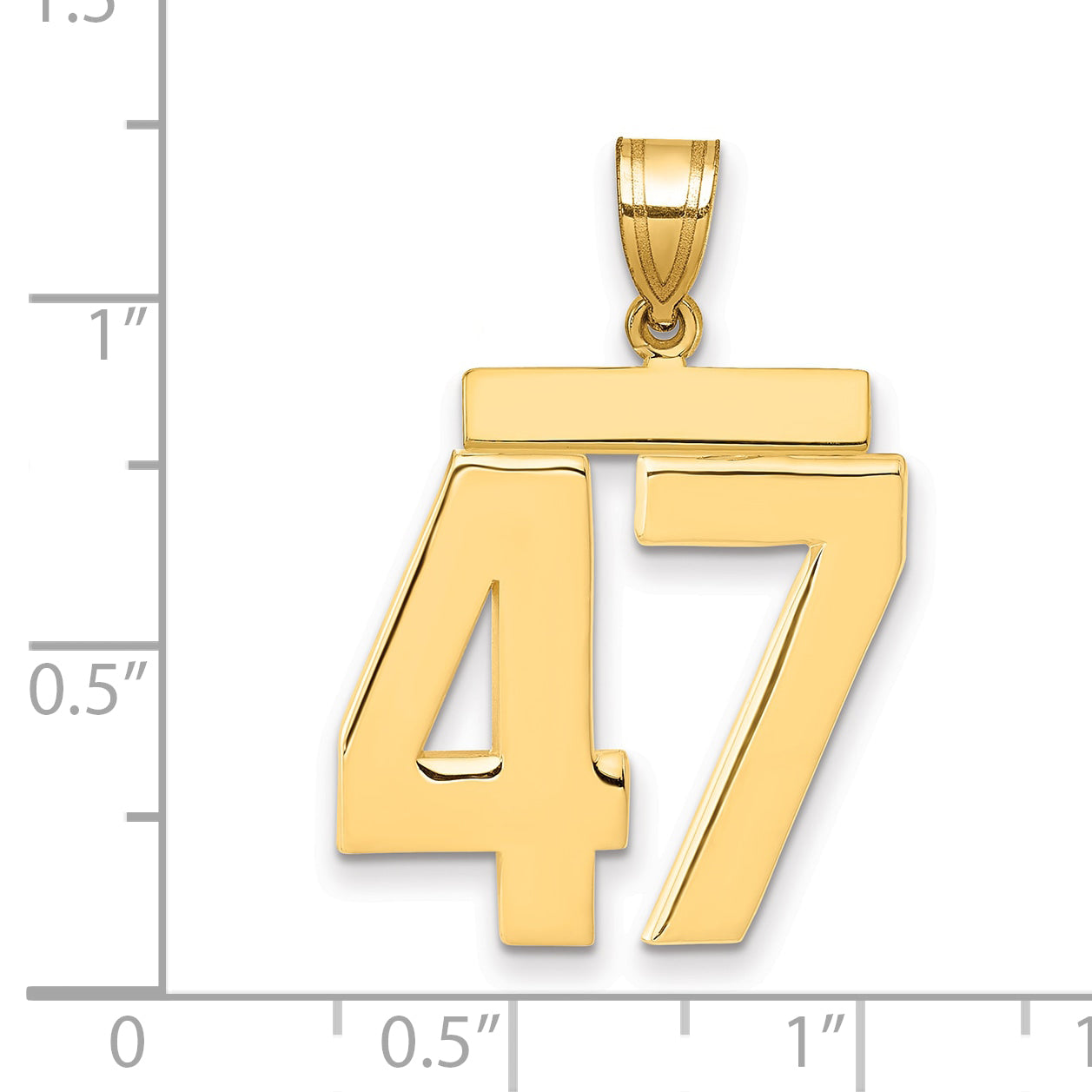 14k Large Polished Number 47 Charm Secondary image