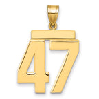 10K Yellow Gold Polished Large Number 47 Charm