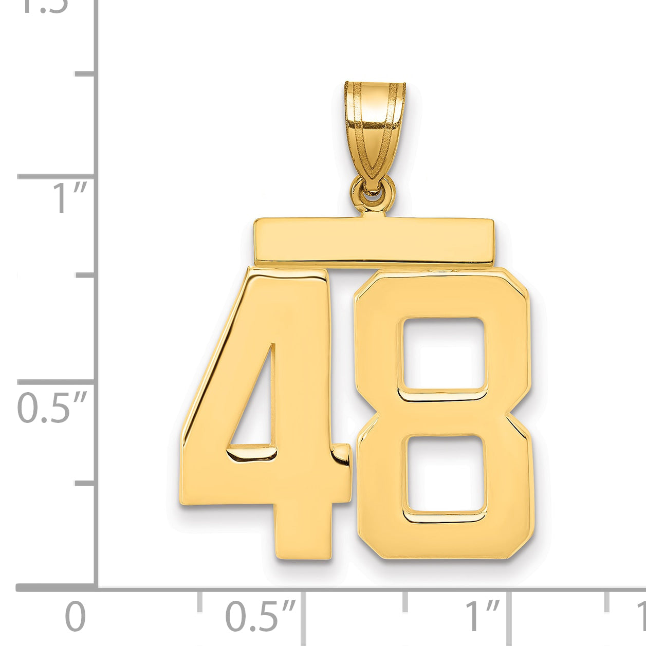 10k Large Polished Number 48 Charm