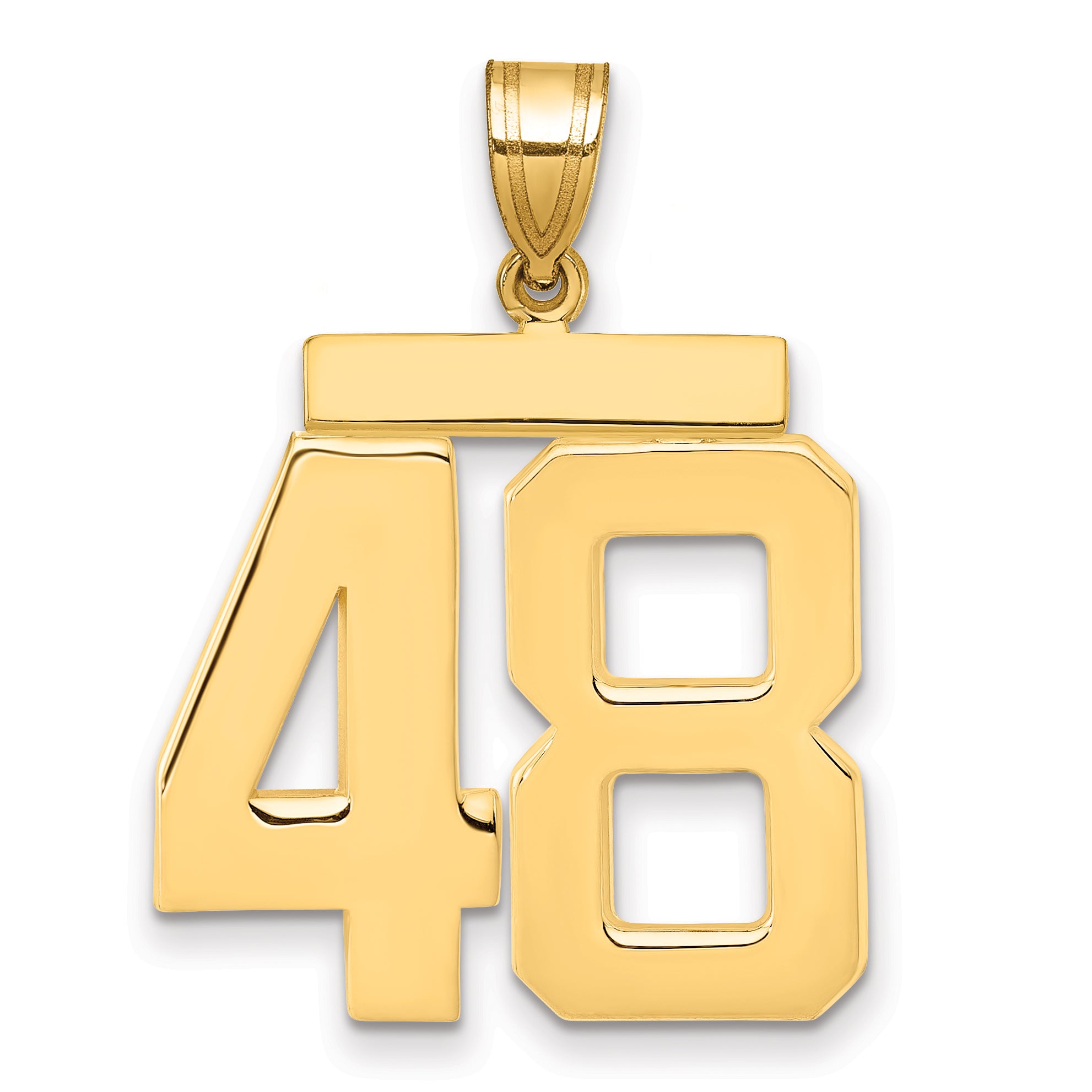 10K Yellow Gold Polished Large Number 48 Charm