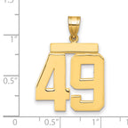 10K Yellow Gold Polished Large Number 49 Charm