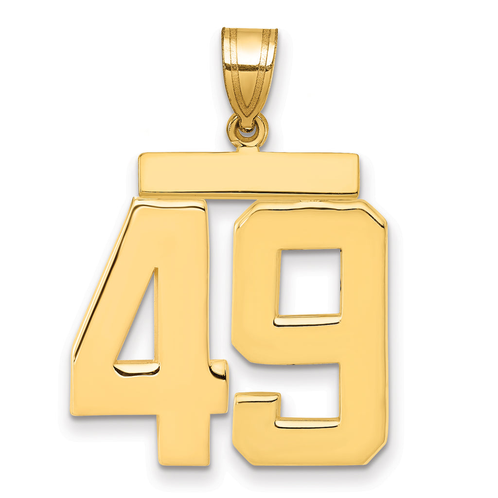 10K Yellow Gold Polished Large Number 49 Charm