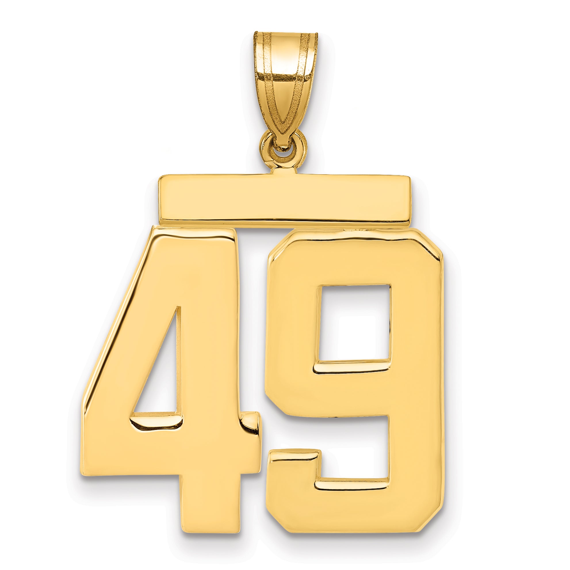 10K Yellow Gold Polished Large Number 49 Charm