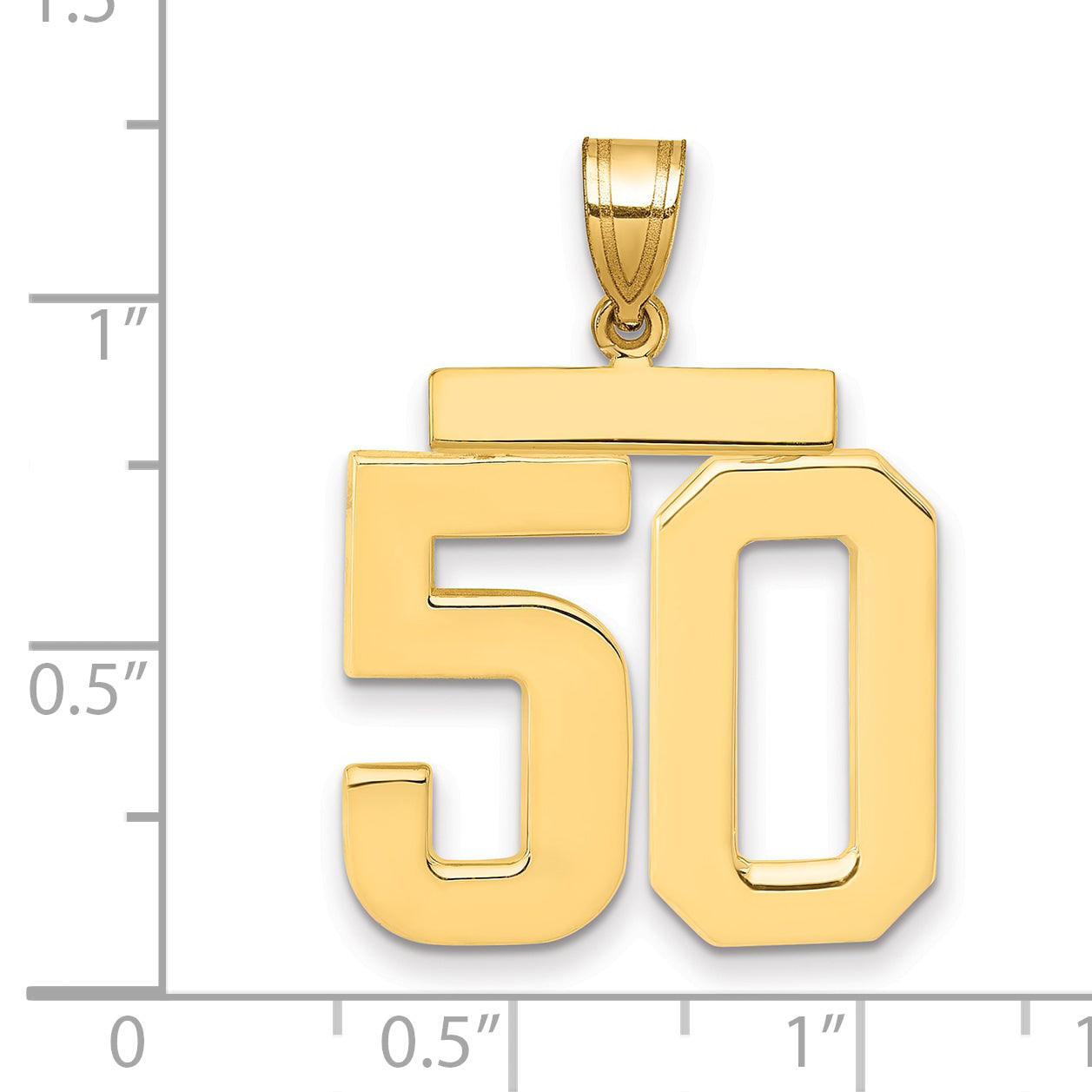 10k Large Polished Number 50 Charm