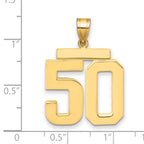 10K Yellow Gold Polished Large Number 50 Charm
