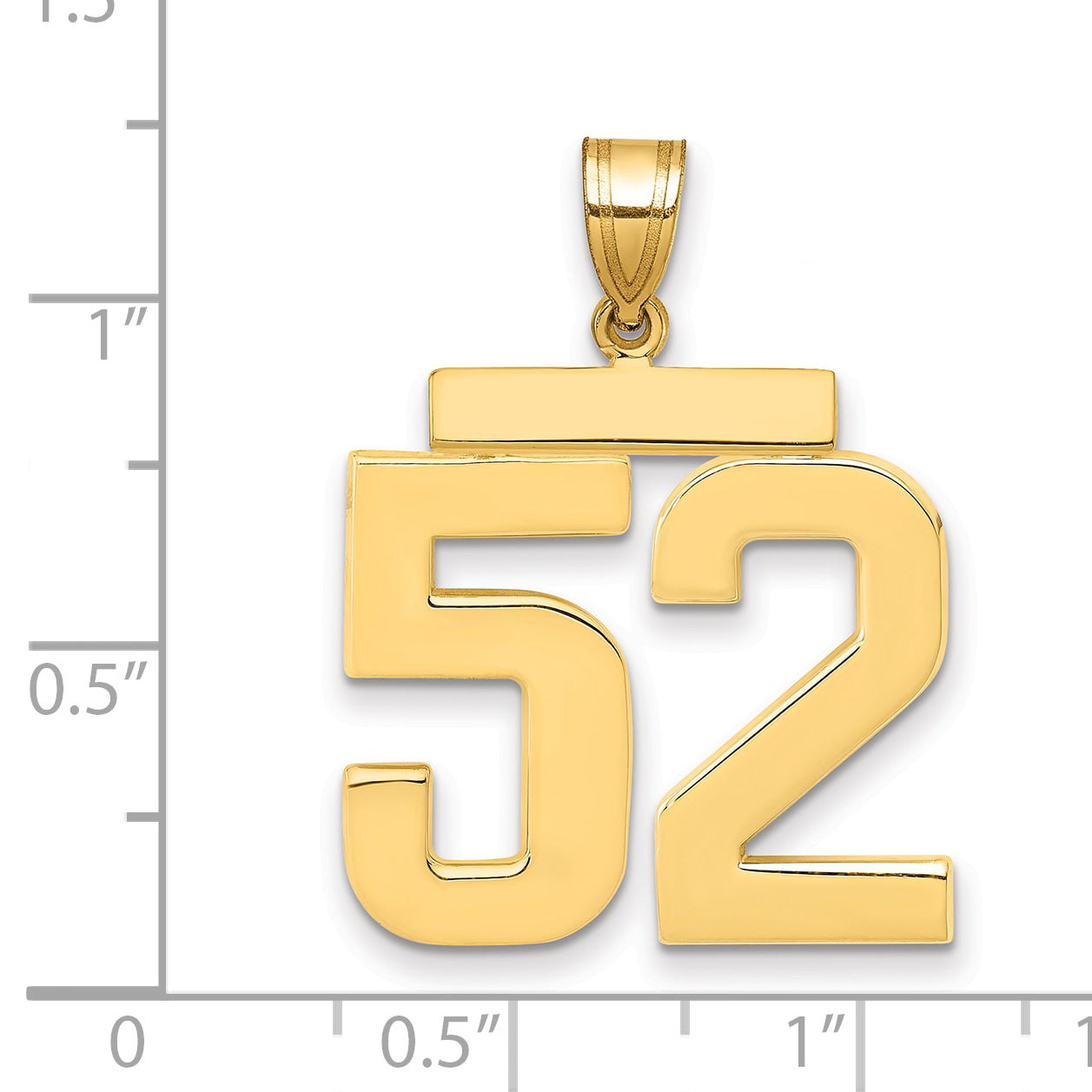 14k Large Polished Number 52 Charm Secondary image