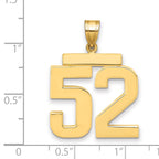 14k Large Polished Number 52 Charm
