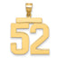 10K Yellow Gold Polished Large Number 52 Charm