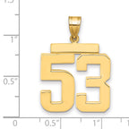14k Large Polished Number 53 Charm