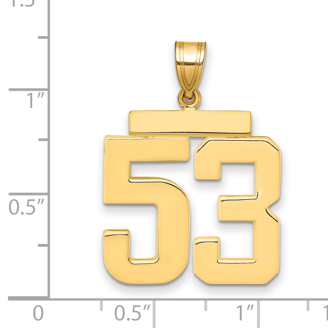 10K Yellow Gold Polished Large Number 53 Charm Secondary image