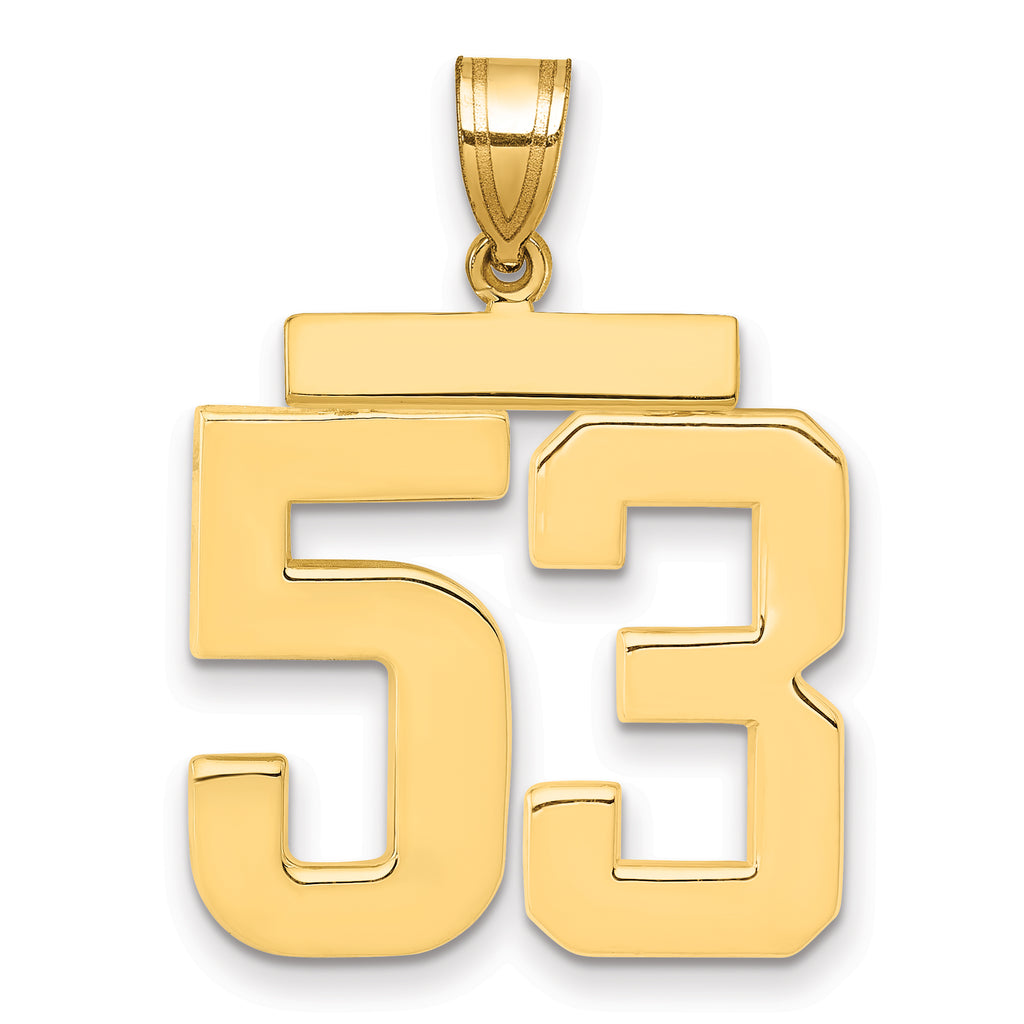14k Large Polished Number 53 Charm