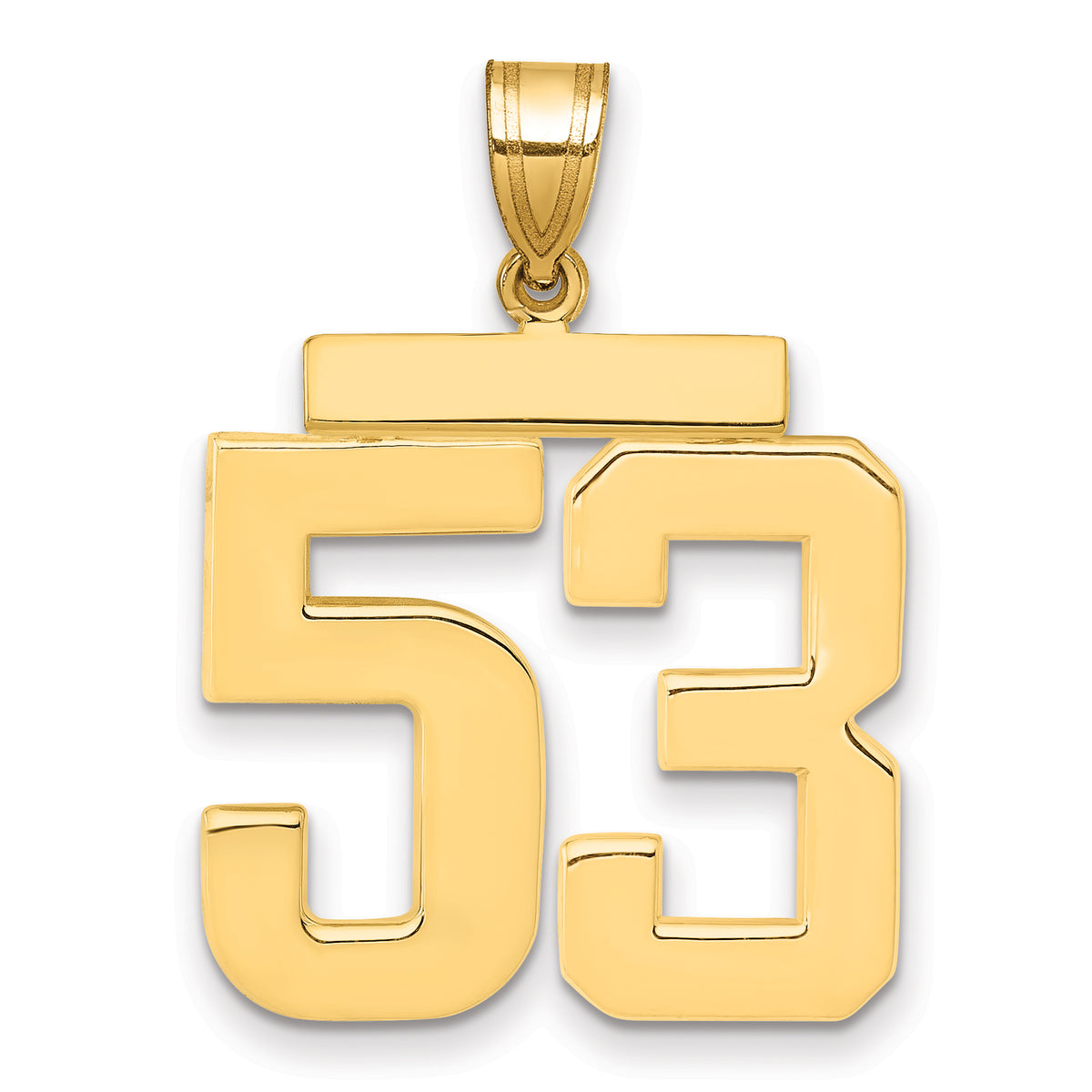 10k Large Polished Number 53 Charm