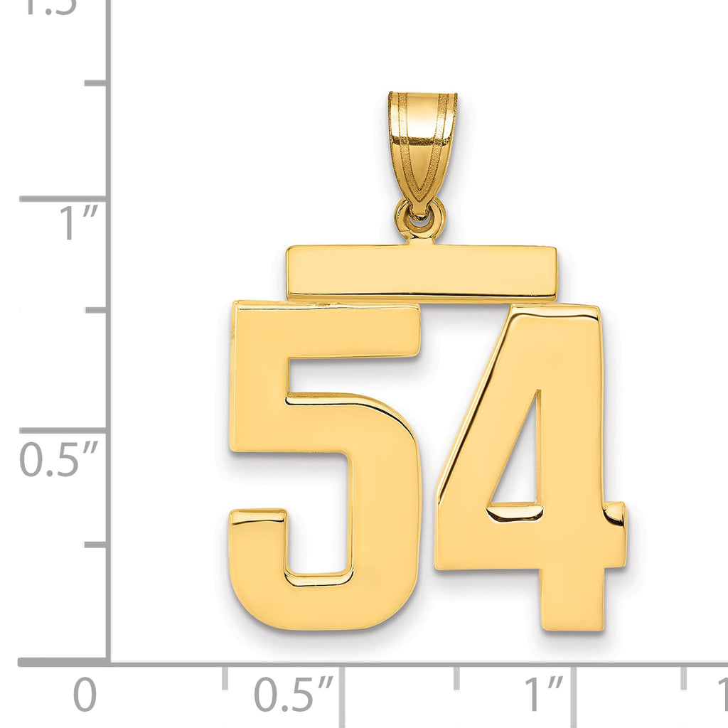 10K Yellow Gold Polished Large Number 54 Charm